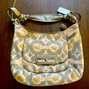Coach Kristin Op Art Ikat Shoulder Bag Hobo Bag 16936 Purse Spring‎ Sparkles EUC